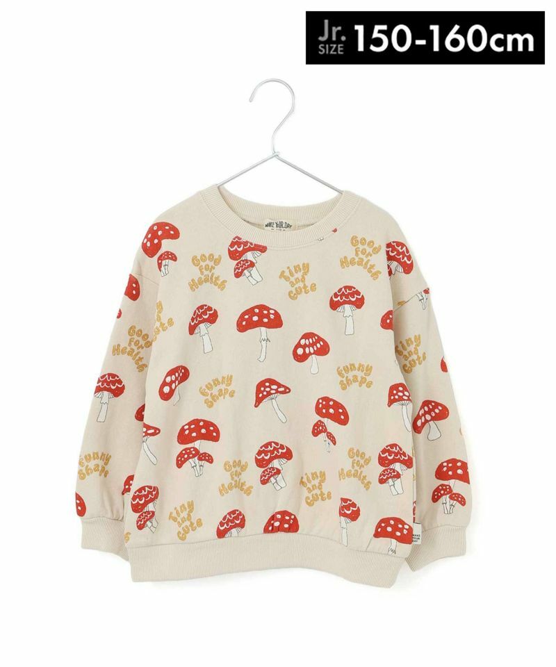 日本 MYD 經典款 蘑菇滿版長袖衛衣 (象牙白，150) M440117