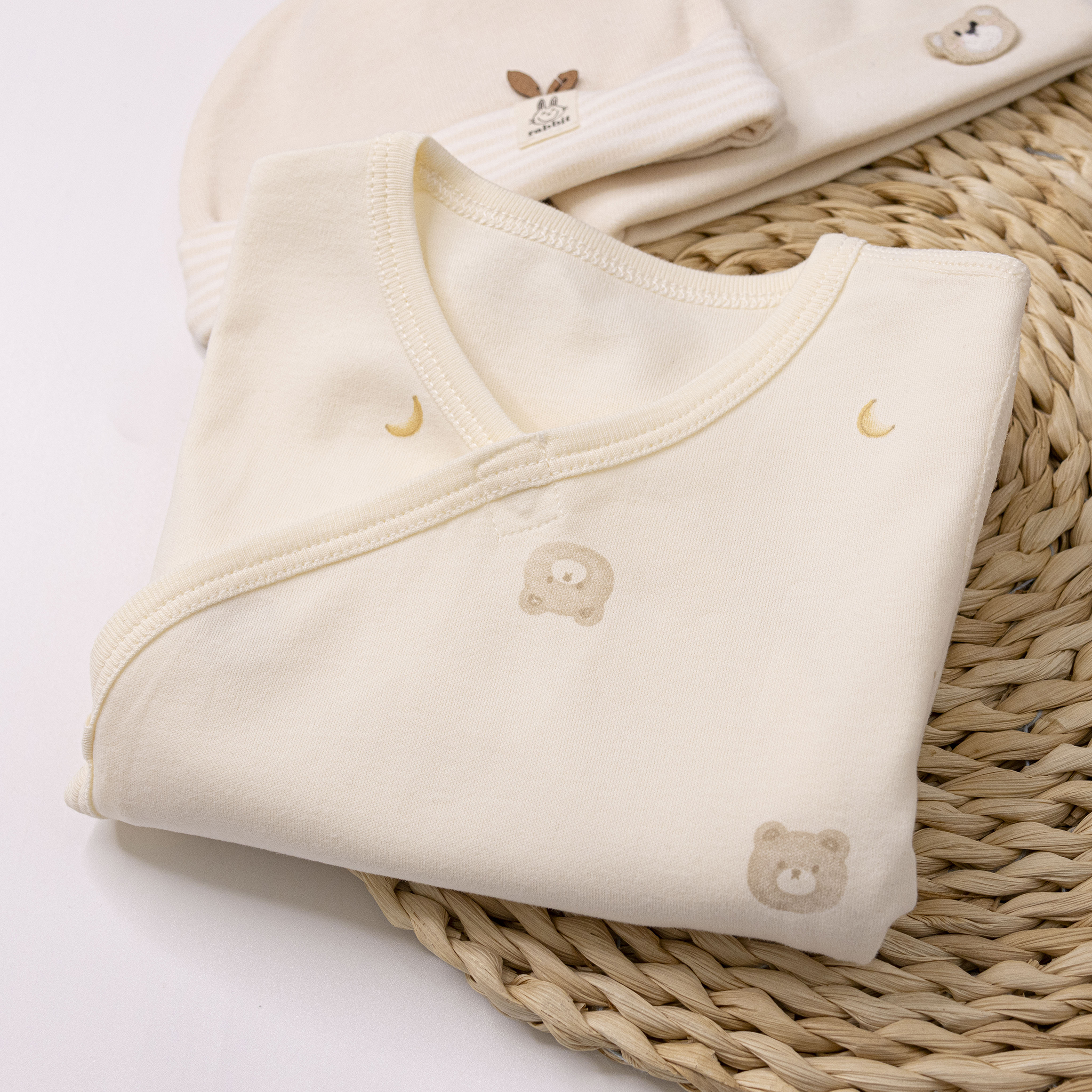 純淨系列【T3038】香蕉熊熊親膚長袖包屁衣