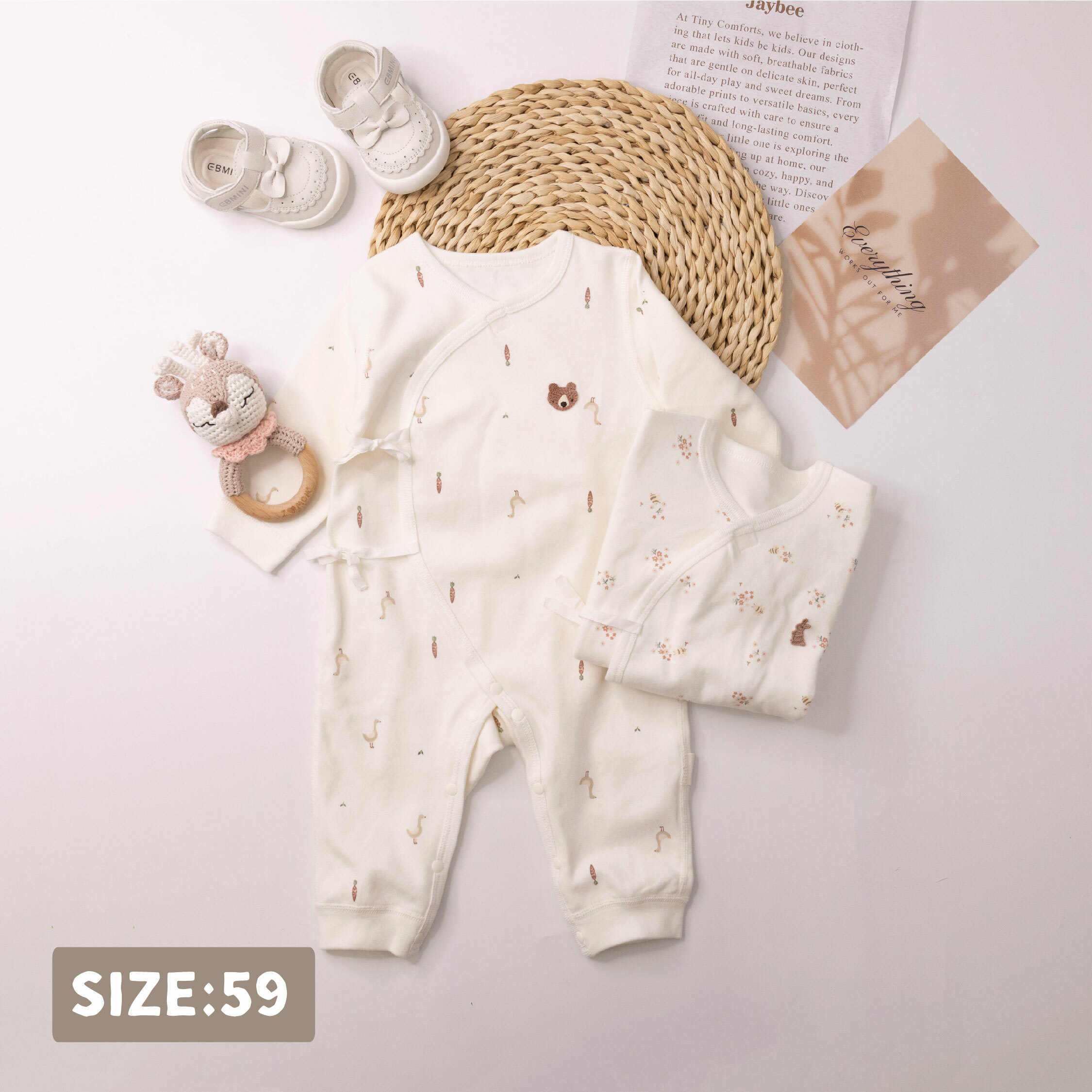 純淨系列【T3040】森林花園與寶貝鵝子長袖連身衣＊二色