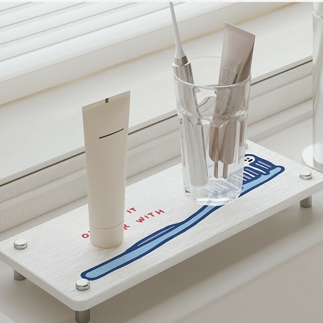 《5480》ins牙刷圖案洗手台吸水墊