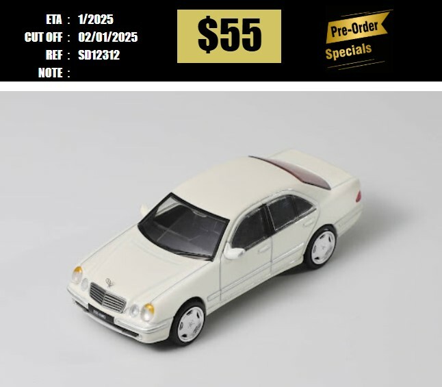 PO-$55  * SHADOW * 1:64 MERCEDES BENZ W210 E55 AMG WHITE [OD31/12]