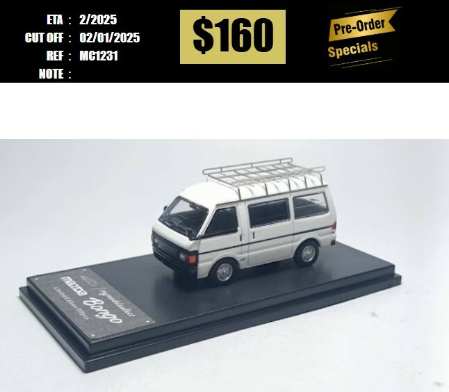 PO-$160 * MODEL COLLECT * 1:64 MAZDA BONGO VAN HIGH ROOF WHITE [OD31/12]
