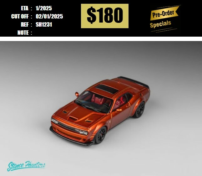 PO-$180 * STANCE HUNTERS * 1:64 DODGE CHALLENGER SRT HELLCAT ORANGE [OD31/12]