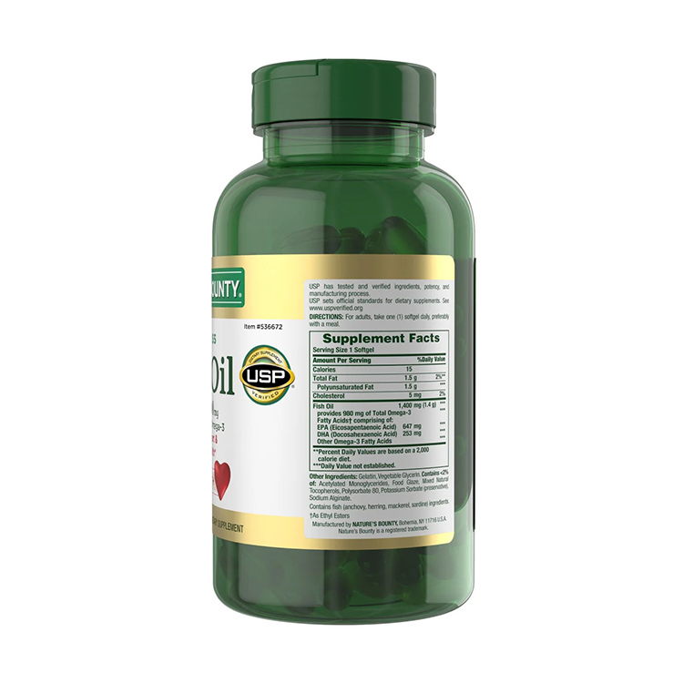 Nature's Bounty, Odor-Less Fish Oil, Triple Strength, 1400 mg, 130 Coated Softgels