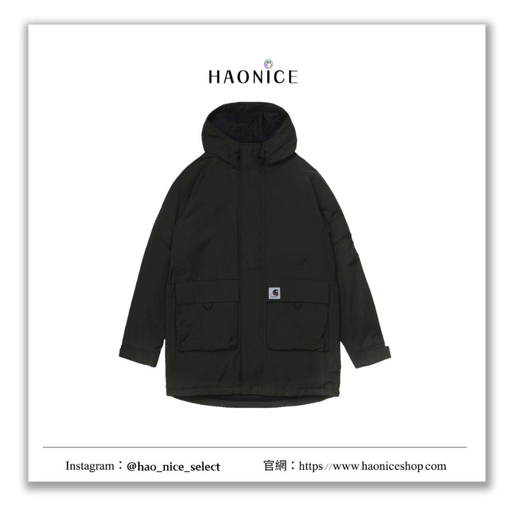 【HAO NICE】100%正品 CARHARTT WIP 美國潮牌🇺🇸 防潑水連帽外套 長大衣 防風外套