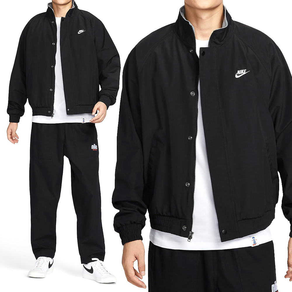 Nike Club Futura JKT 男款 黑色 鋪棉 休閒 寬鬆 運動 保暖 夾克 外套 FZ0657-010