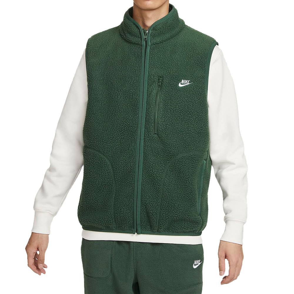Nike Club SSNL Winterized V 男款 綠色 搖粒絨 保暖 穿搭 立領 背心 FZ0895-323