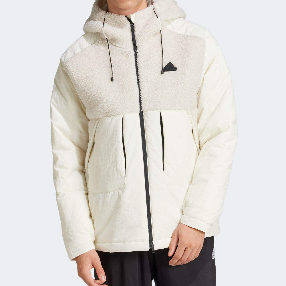 Adidas CITY ESCAP J 男款 白色 運動 休閒 連帽 拉繩 寬鬆 拉鍊 口袋 外套 IV9767