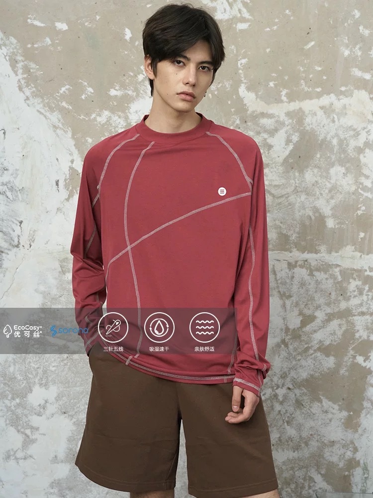 ENshadower隱蔽者 SORONA索羅娜吸濕速乾不規則線跡撞色長袖