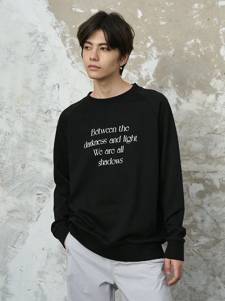 ENshadower隱蔽者 標語字母印花純色衛衣