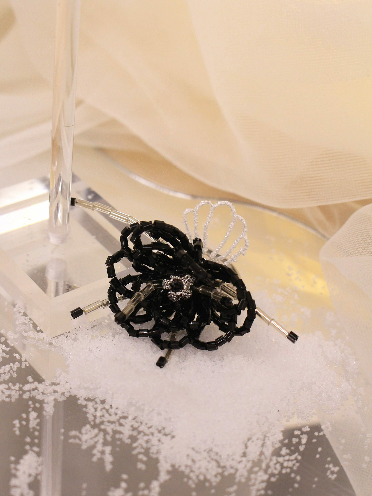 黑夜白晝日。MUCHAT手作立體珠花蕾絲戒指