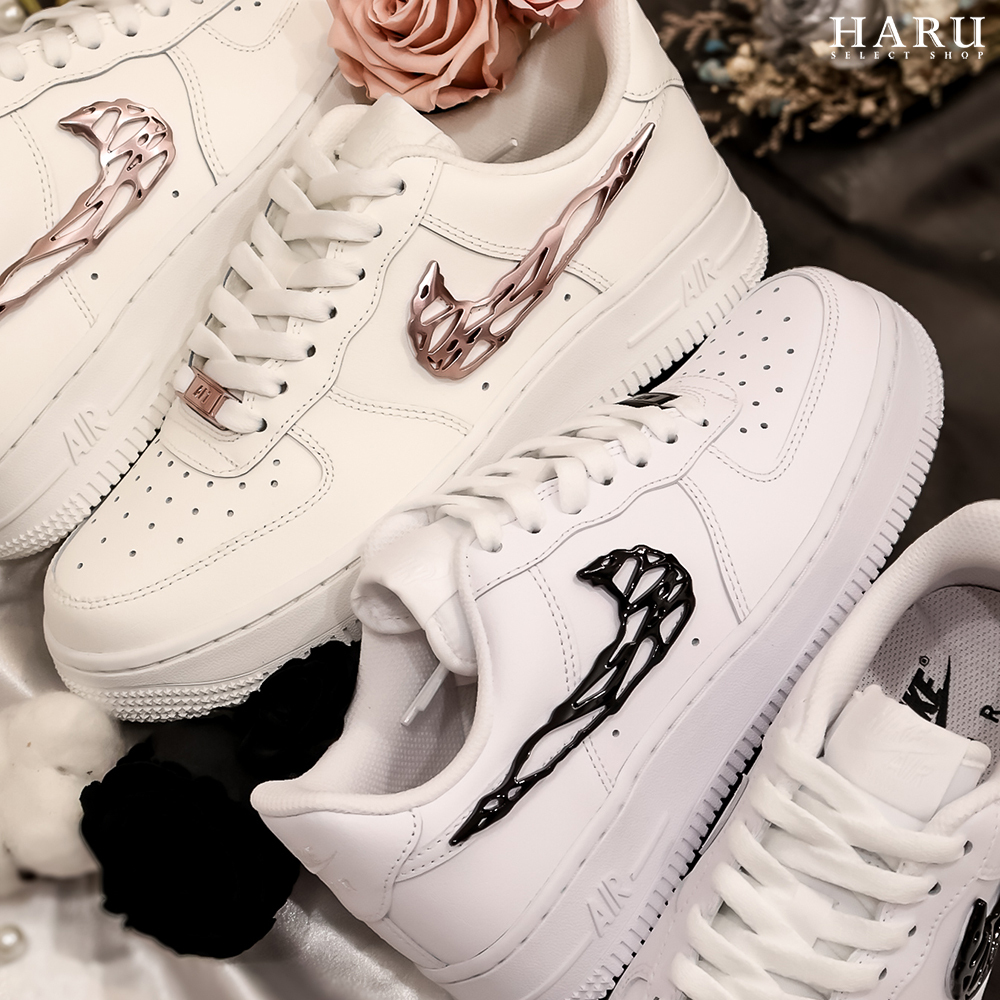 Nike WMNS Air Force 1 Low 07 LX Molten Swoosh AF1 猛毒 毒液 液態金屬 水銀 白色 玫瑰金 男女尺寸 女生復古休閒鞋 IF1686-101-161