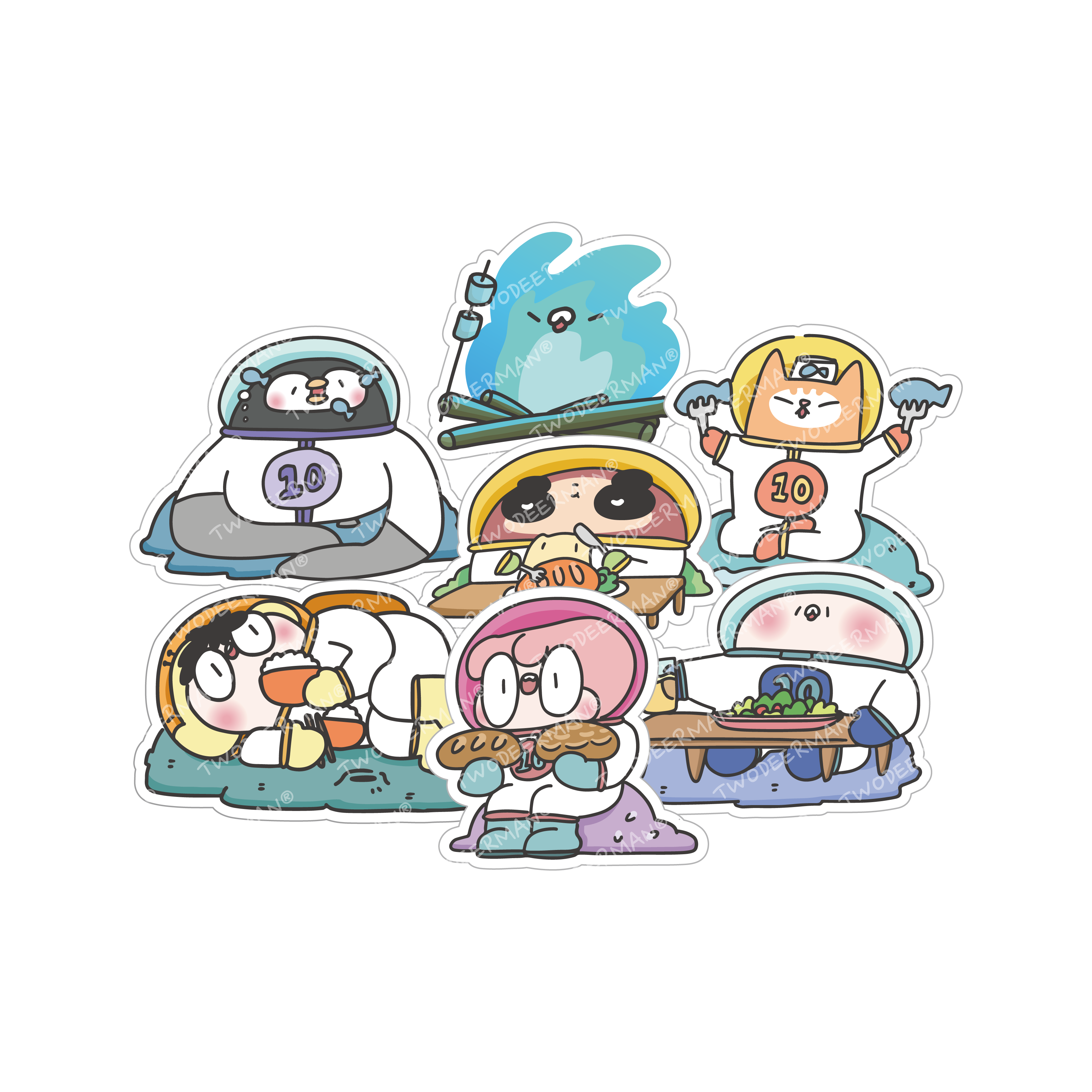 2025卡特島市集扭蛋-鹿人太空版 圍爐飯友(6+1款)