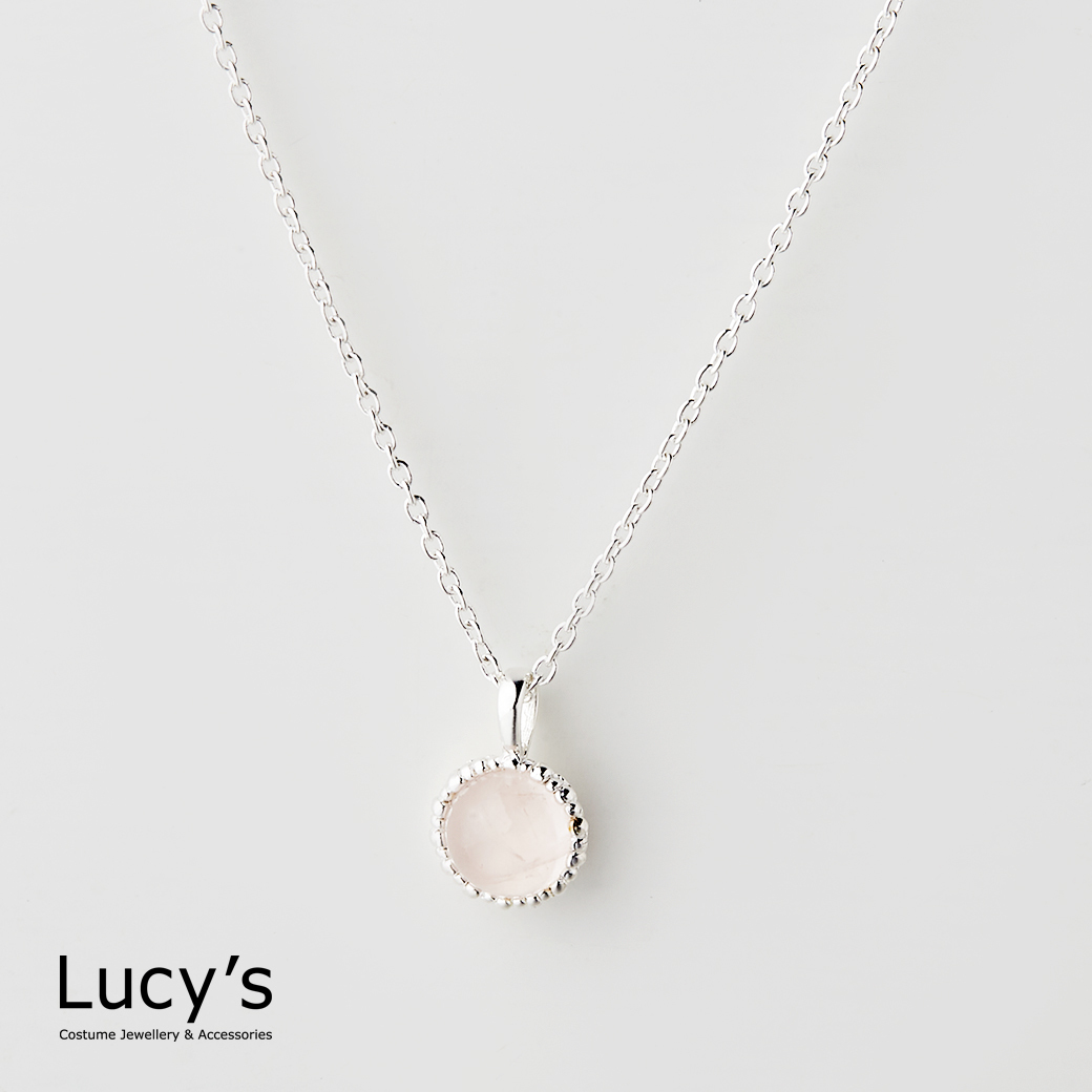 LUXURY 系列｜925純銀 晨露粉晶 項鍊 (113554)