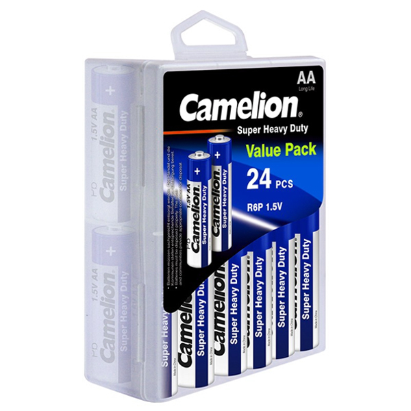 Camelion - 【24粒】(藍色)AA高能碳性電池(R6P-PBH24B)(硬盒裝)