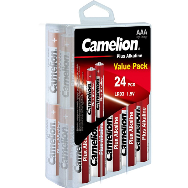 Camelion - 【24粒】(紅色)AAA高能鹼性電池(LR03-PBH24)(硬盒裝)