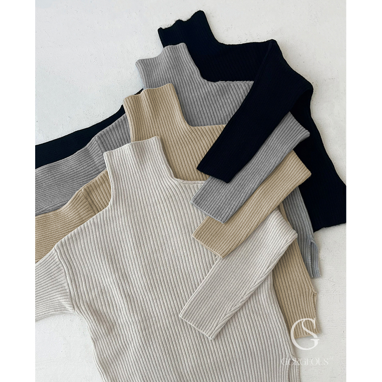 F148 現貨「坑紋暖呼高領毛衣」