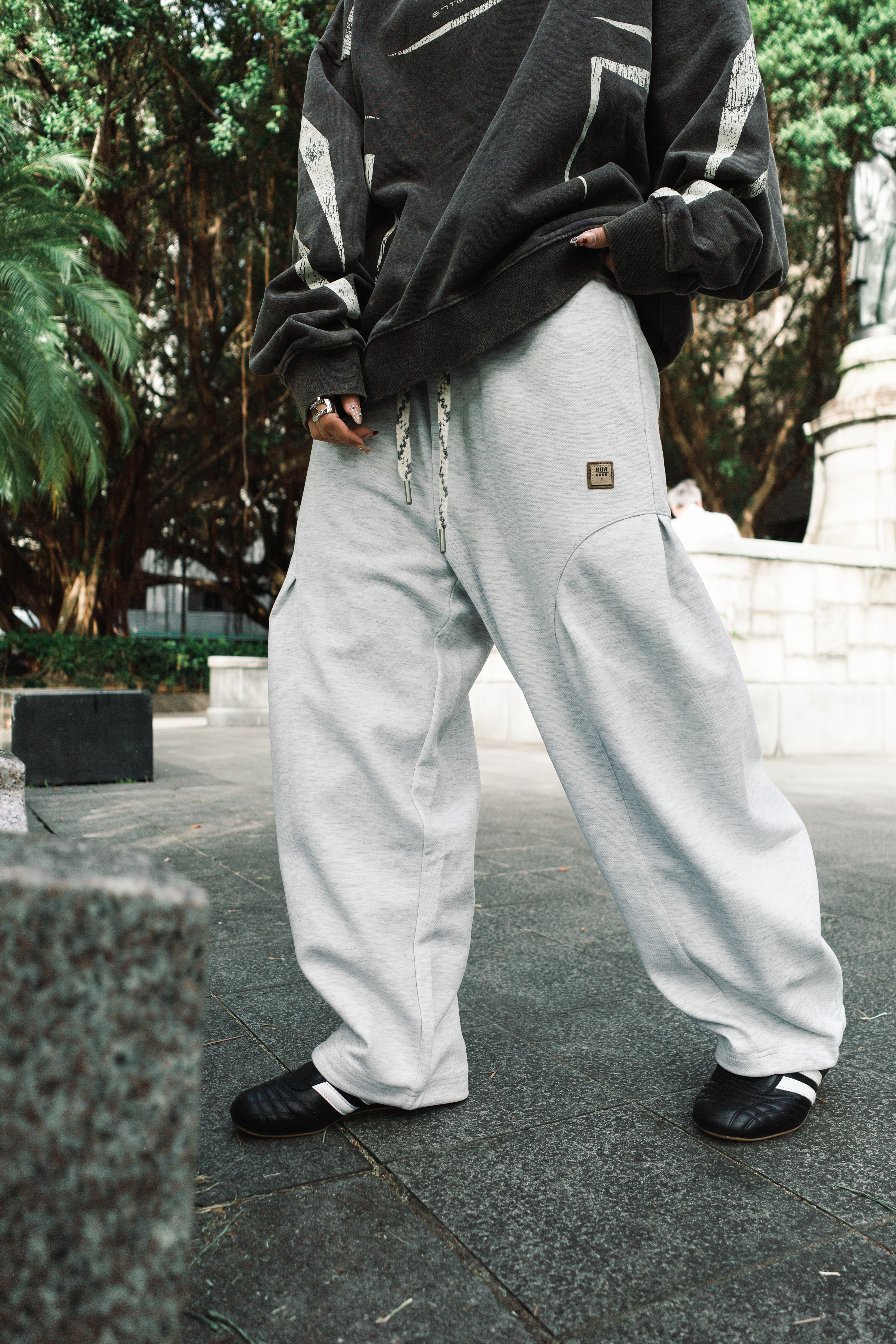 『Always_Good』闊腿 寬鬆 束口 立體剪裁 棉褲 長褲