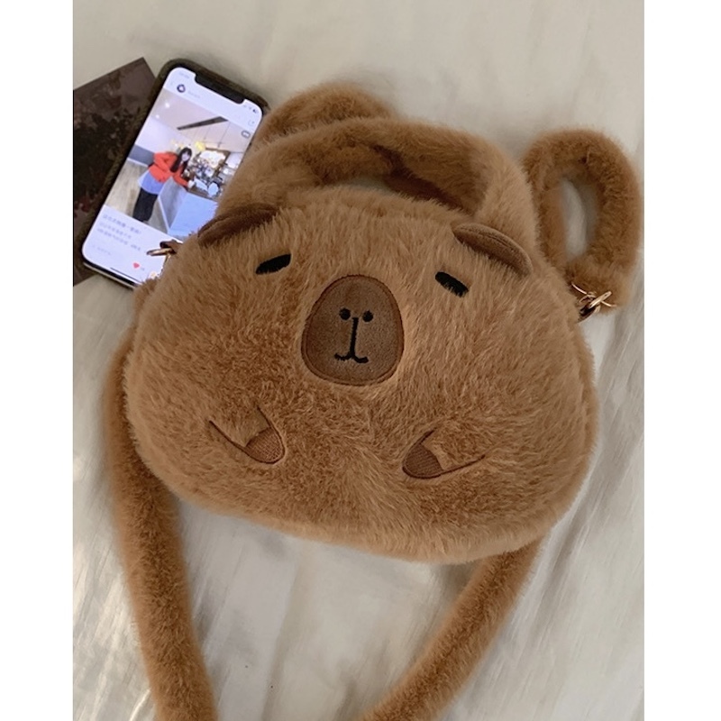 《12312》毛絨絨水豚君手提側背包