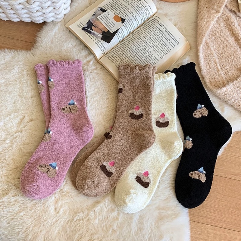 《12314》蛋糕與狗狗冬天厚款襪子