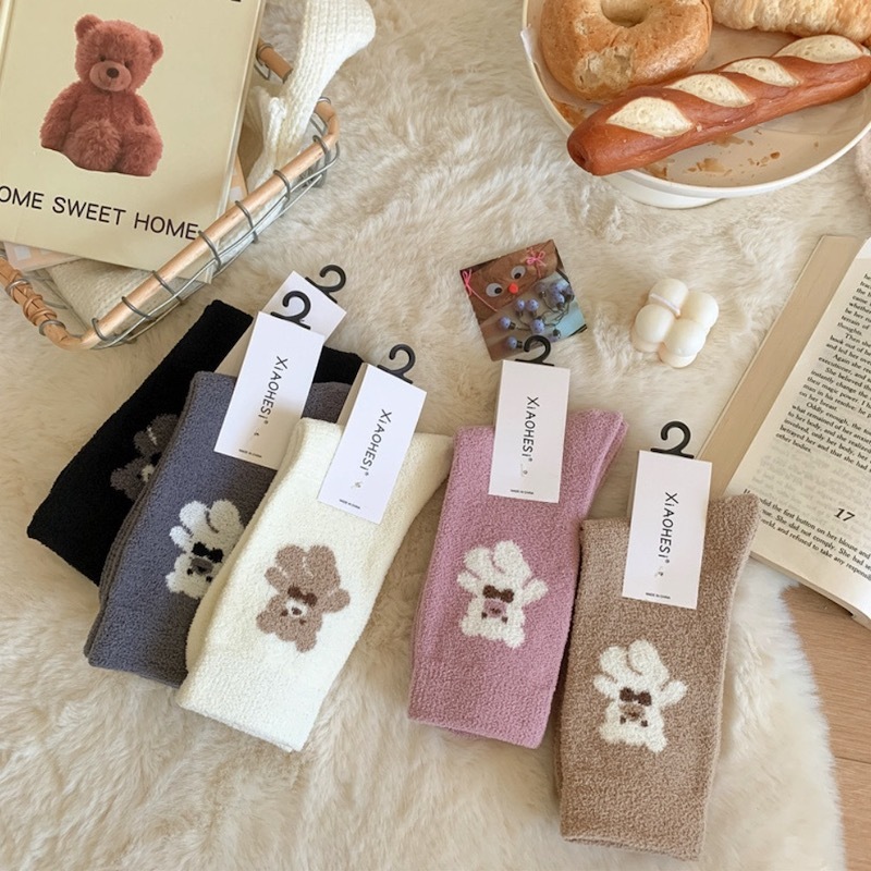 《12315》可愛熊熊澳絨保暖襪襪