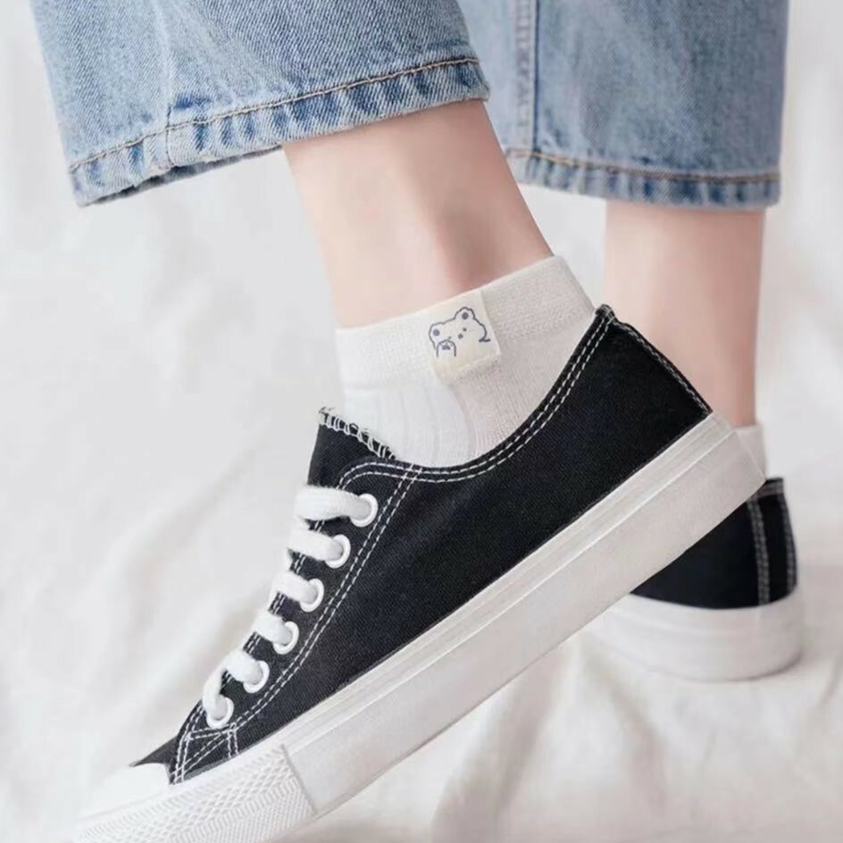 [3 FOR RM10] Teddy Bear Fabric Label Mid-Calf Socks