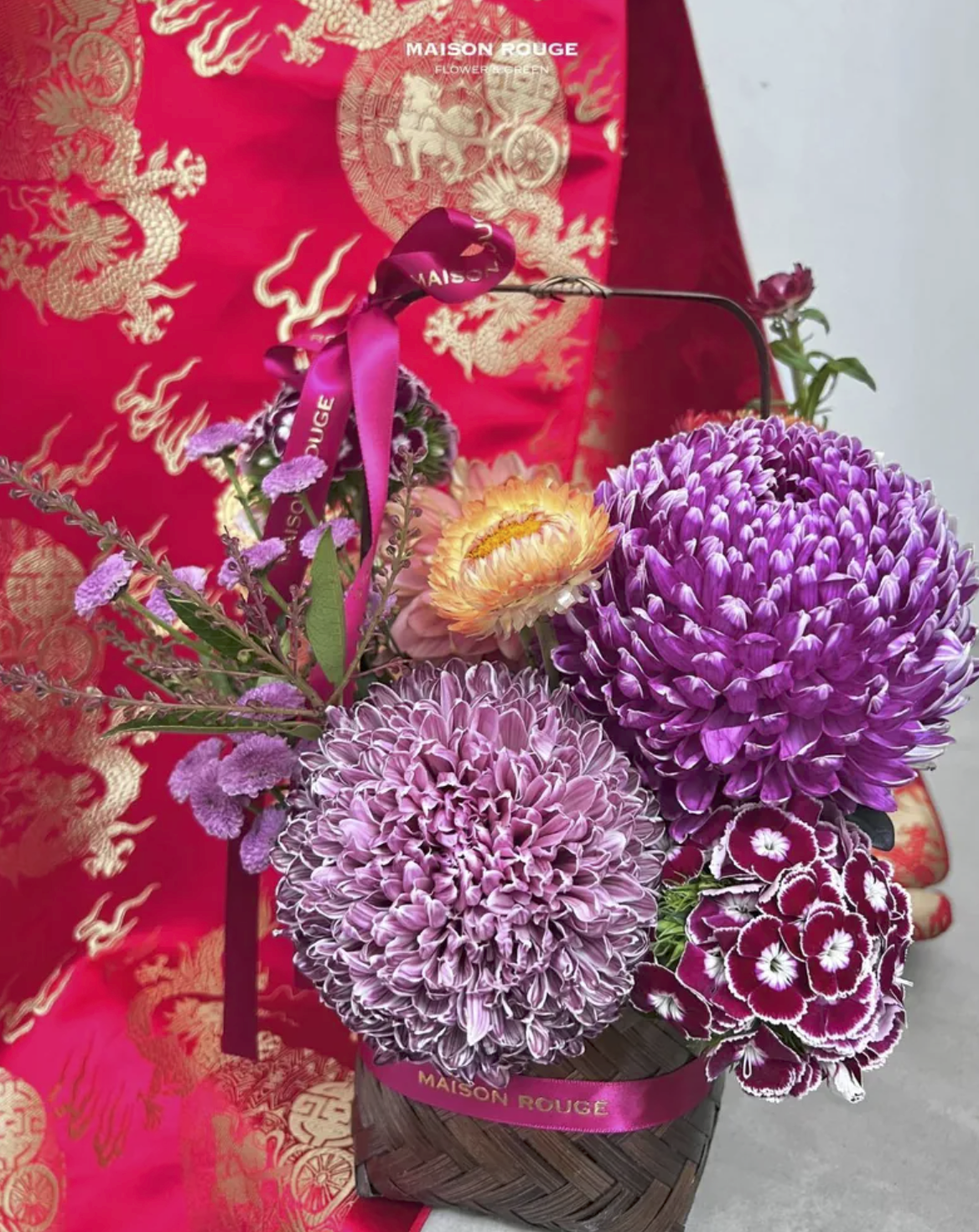 貳樓有花・紫色系・時尚迎春小提籃