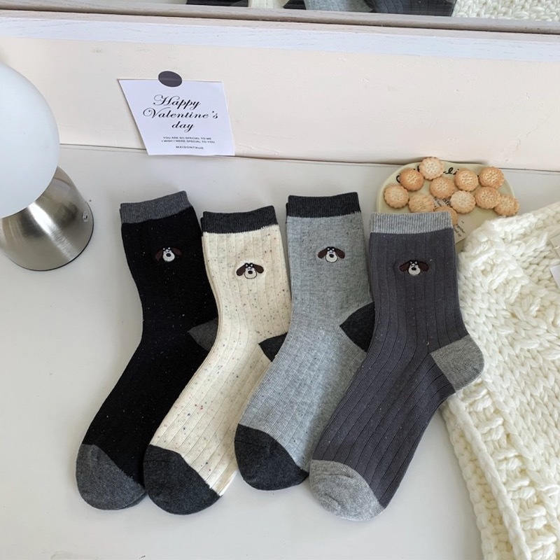 《12318》掌門狗拼色短襪