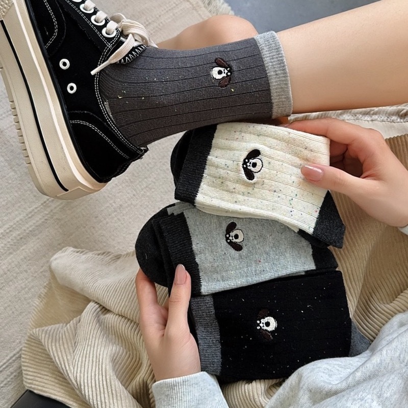 《12318》掌門狗拼色短襪