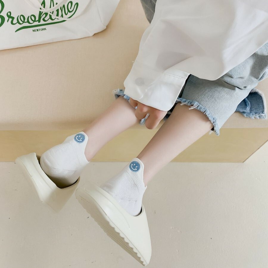 [3 FOR RM10] Smiling Face Fabric Cloth Ankle Socks