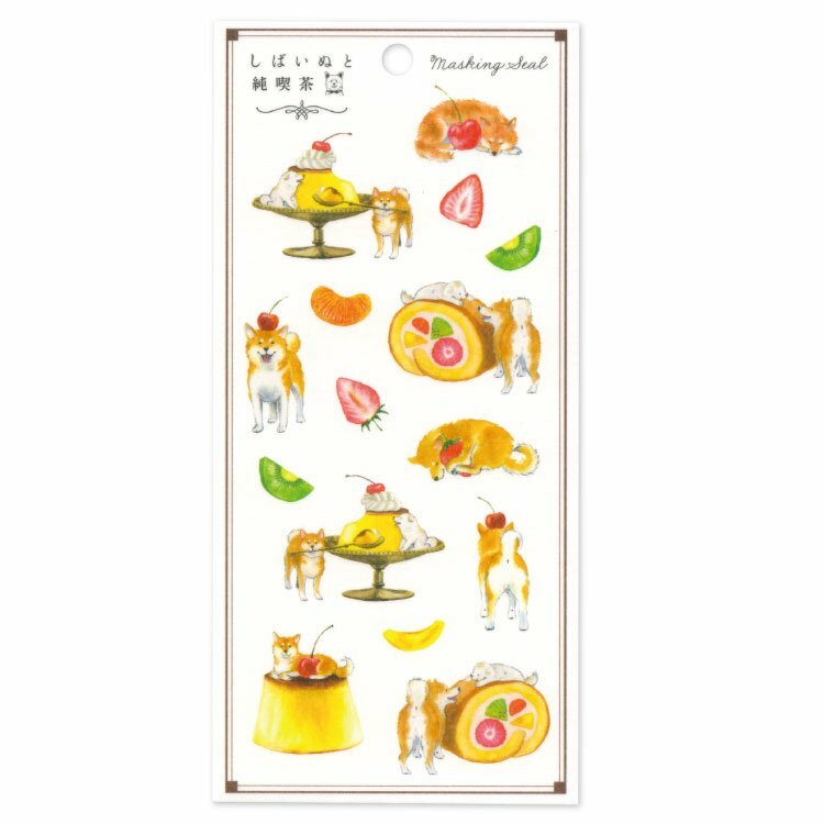 柴犬 夏日甜點系列 手帳貼紙｜日本ACTIVE CORPORATION