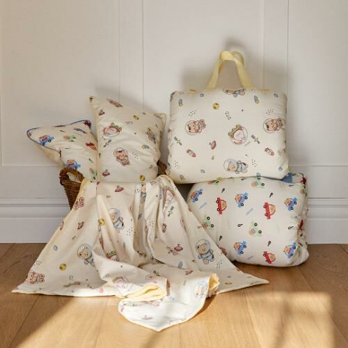 DTD玩轉人物宇宙探險/花叢兔兔/登園嘟嘟車-雙面午睡墊