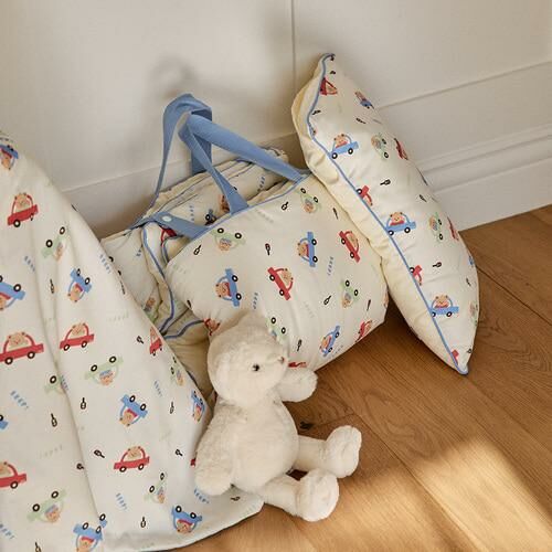 DTD玩轉人物宇宙探險/花叢兔兔/登園嘟嘟車-雙面午睡墊