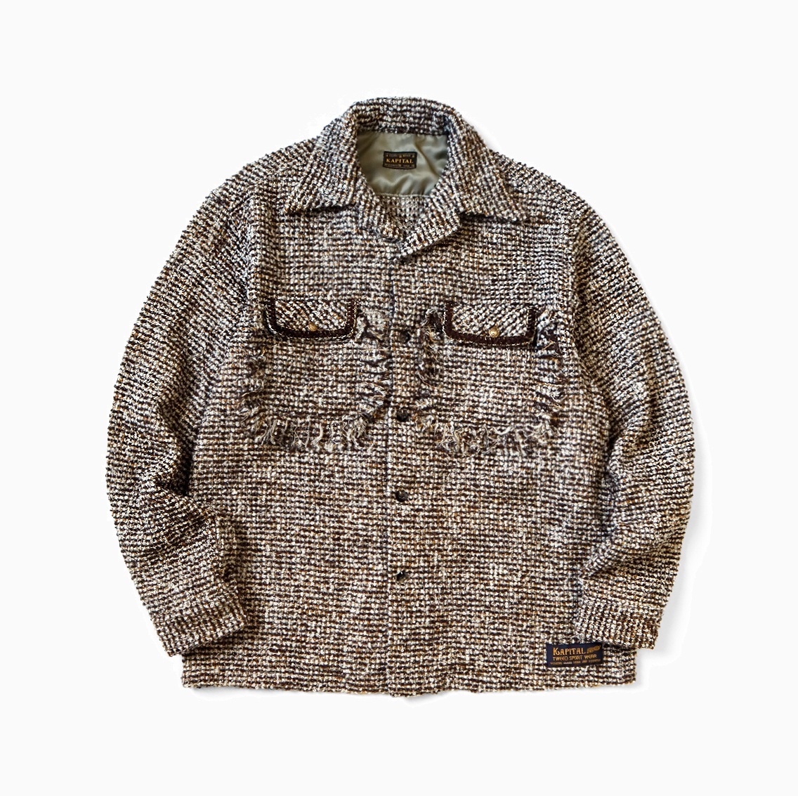 KAPITAL FANCY TWEED BOARD SHIRT LS - BROWN PRE ORDER ITEM (預訂中)