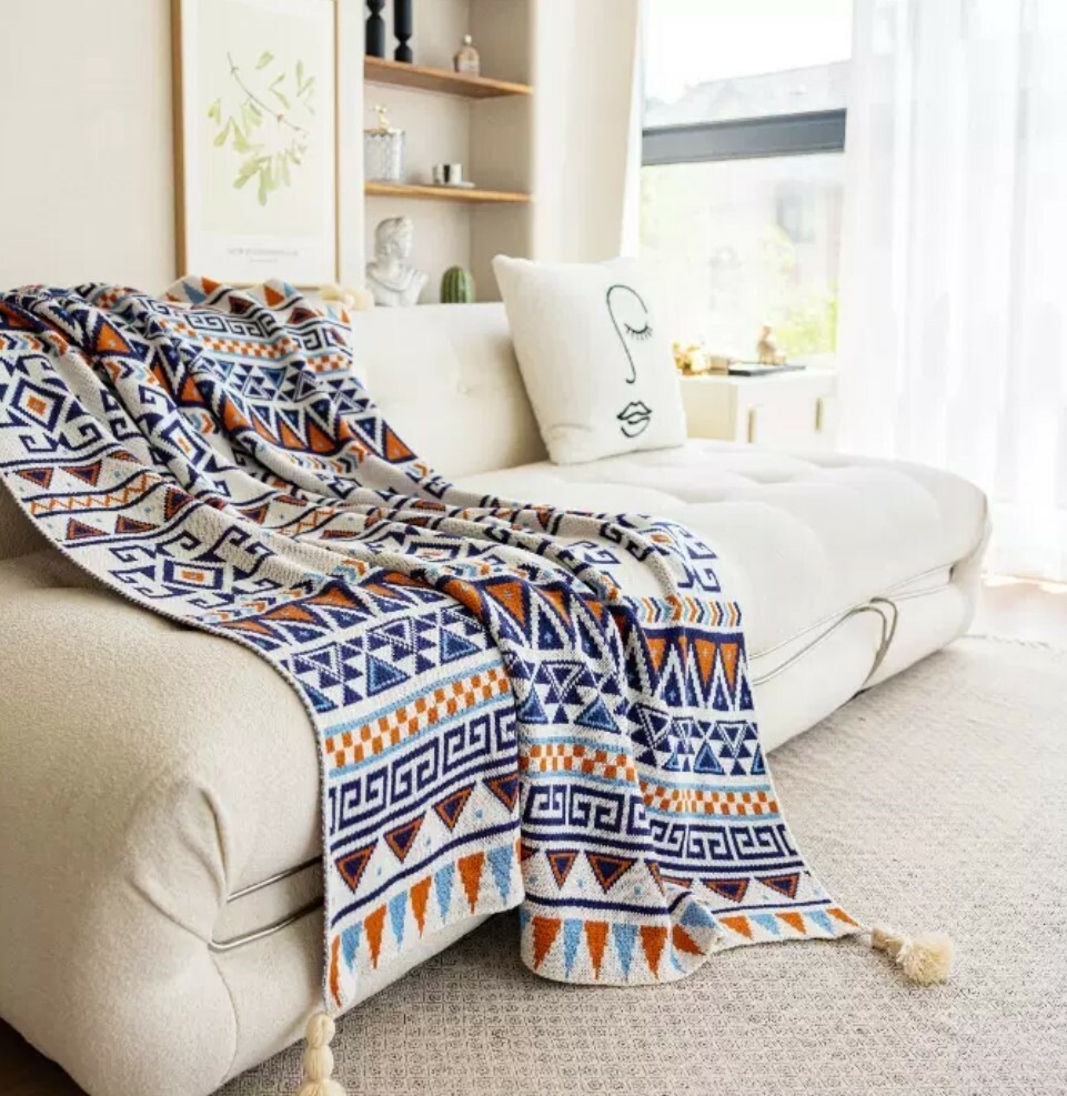 波希米亞針織沙發蓋毯