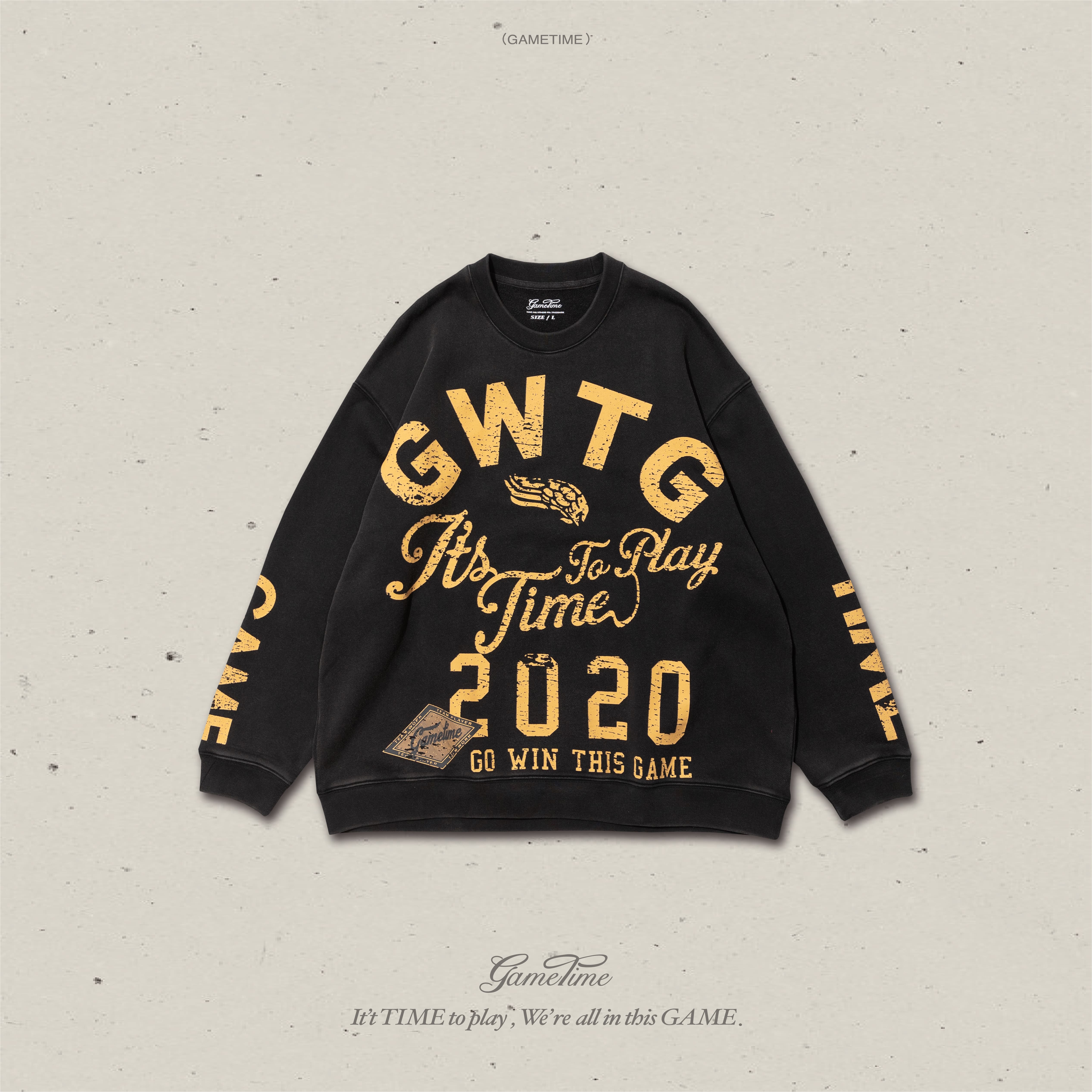 GameTime / 24 Fall & Winter Washed Typography Sweatshirt