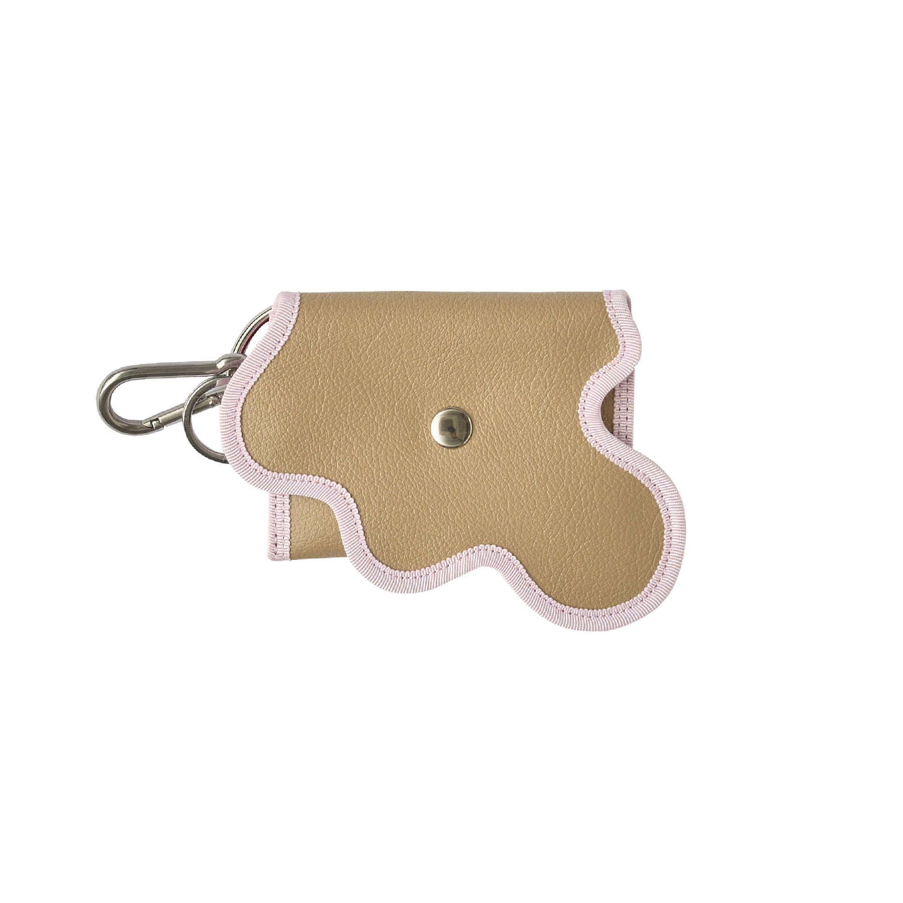 Nori 波浪掛勾零錢包 棕紅撞色