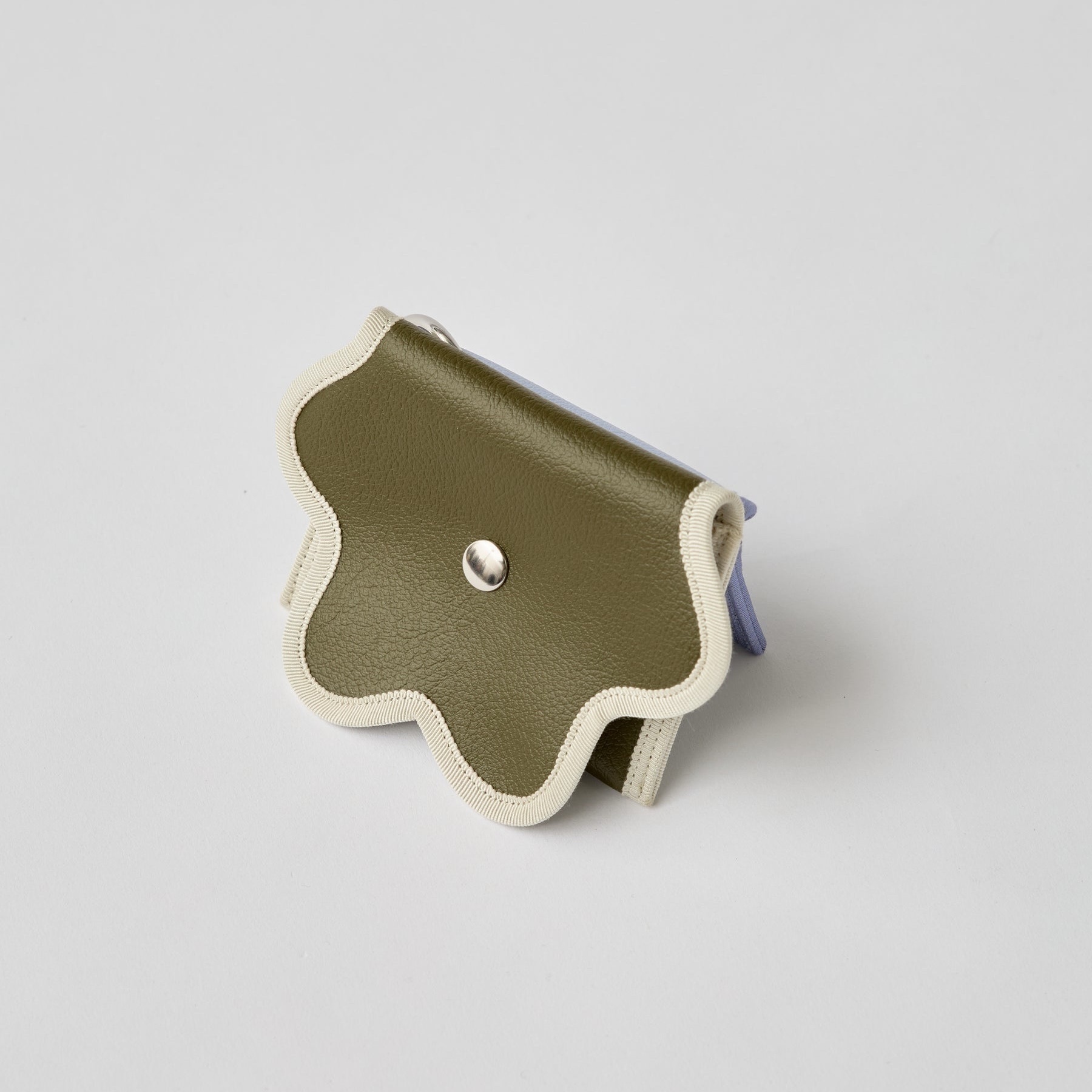 Nori 波浪掛勾零錢包 墨綠 x 薰衣草紫