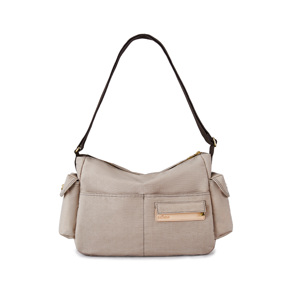 Soldier 輕盈通勤斜背包-奶茶色