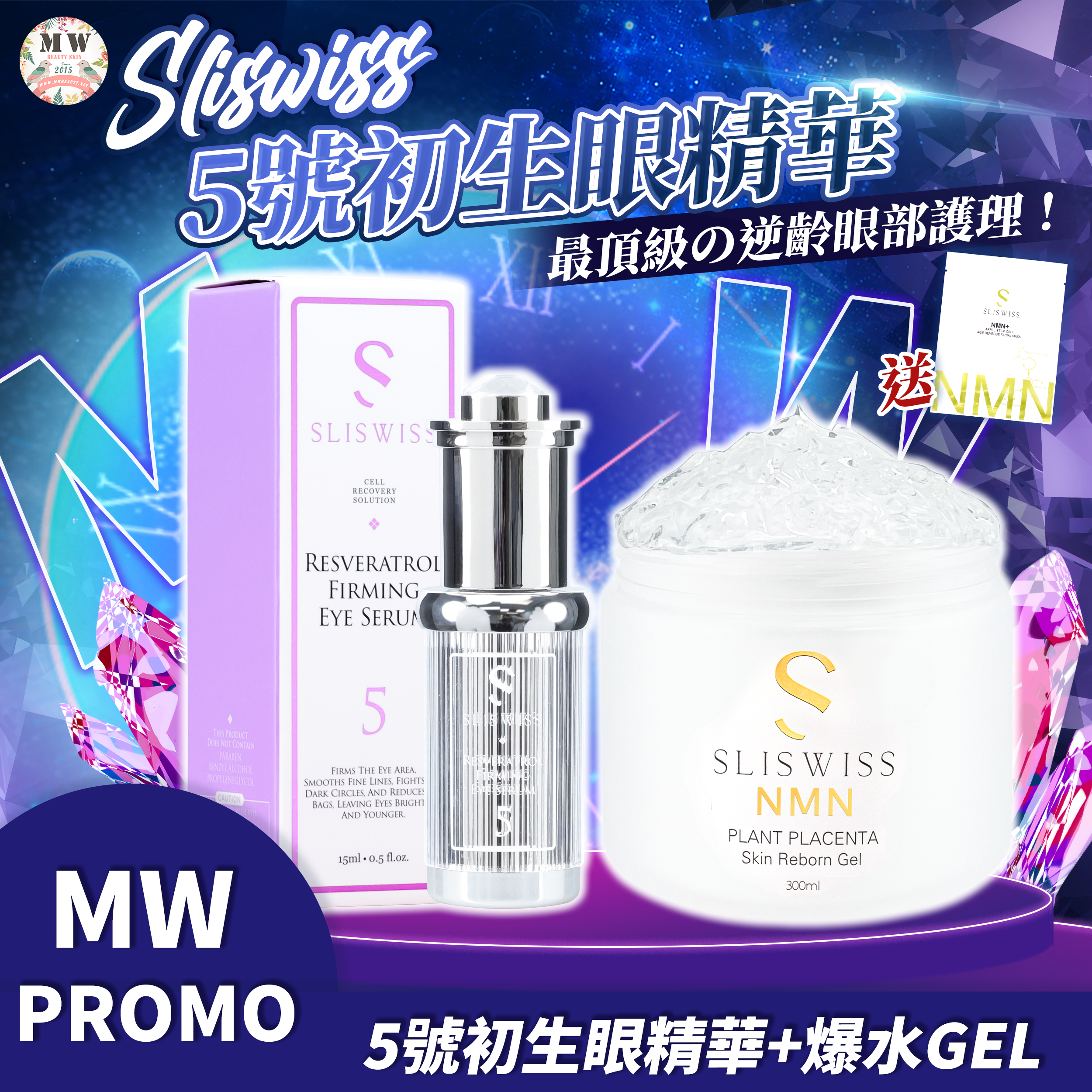 Sliswiss 5號初生眼精華+Sliswiss 白藜蘆醇爆水GEL