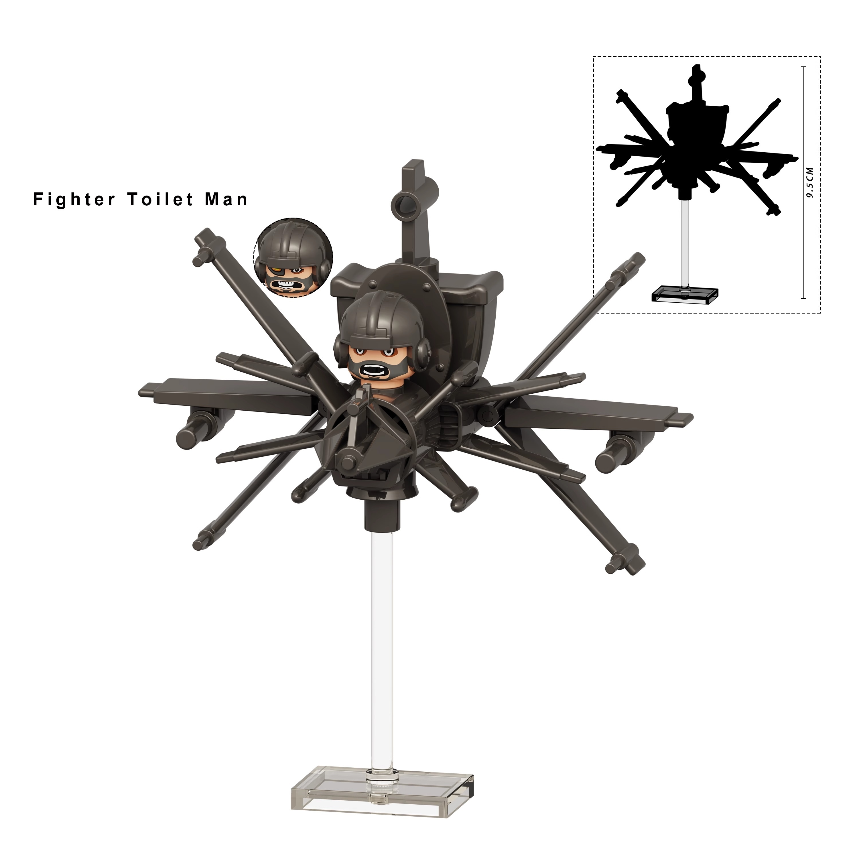 Fighter Toilet Man Skibidi Custom Minifigures Minifigs Fit Lego KDL833 K2221
