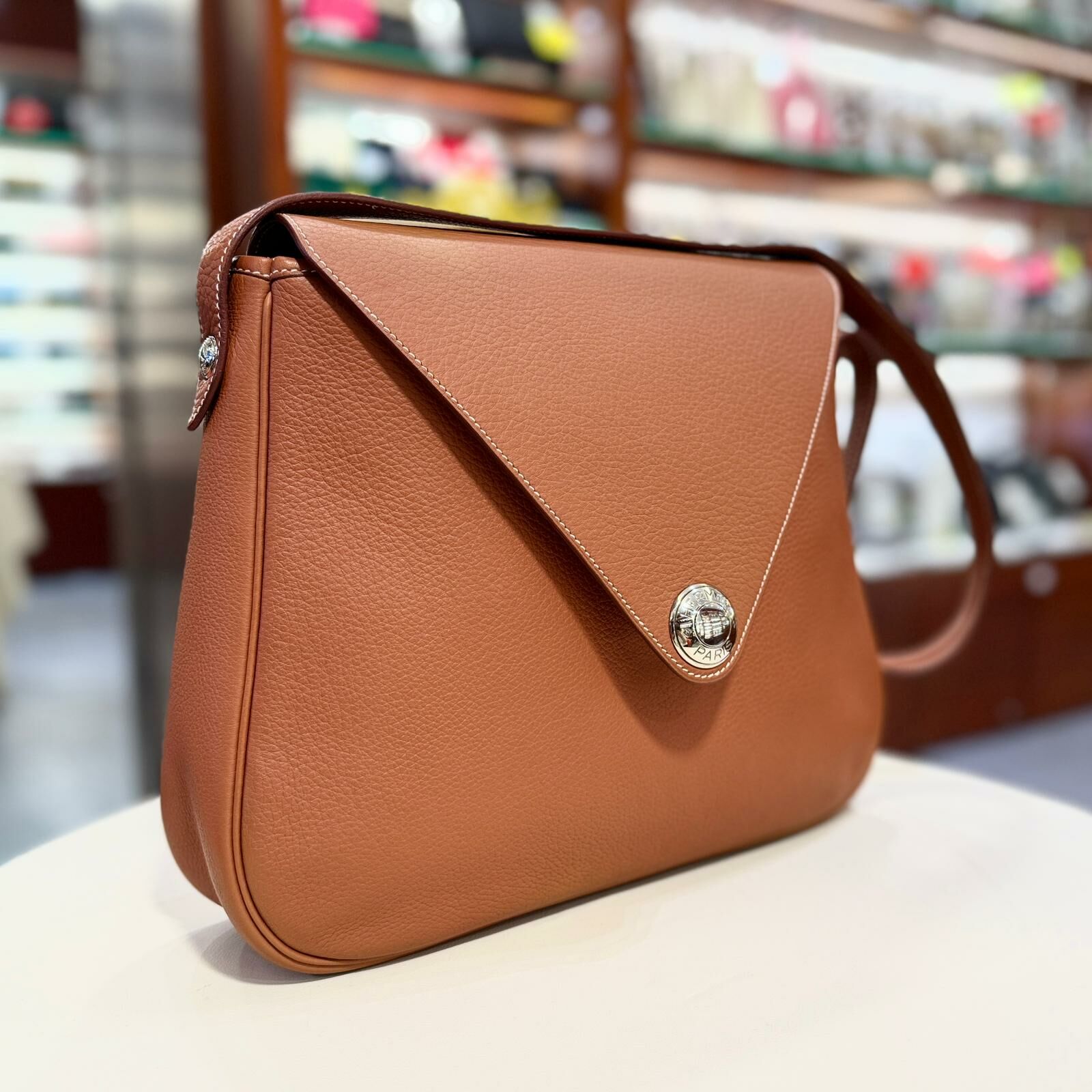 98%NEW二手HERMES CHRISTINE BAG 4E楓葉棕 銀扣 TN皮 SIENNE PHW #中古包 #香榭站正品