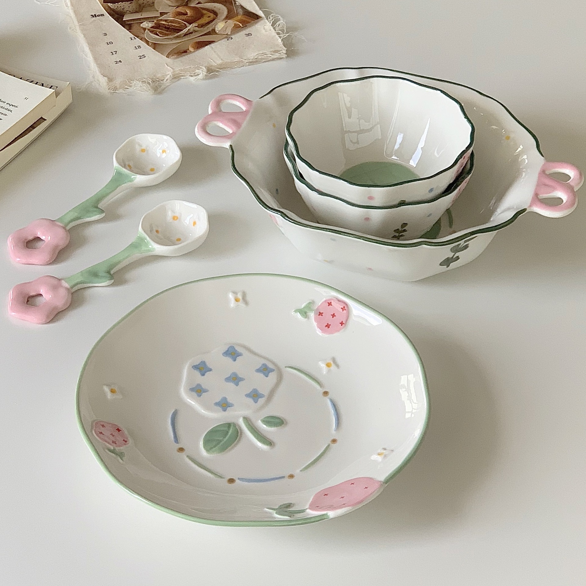 《5499》花滿星辰小清新浮雕餐具