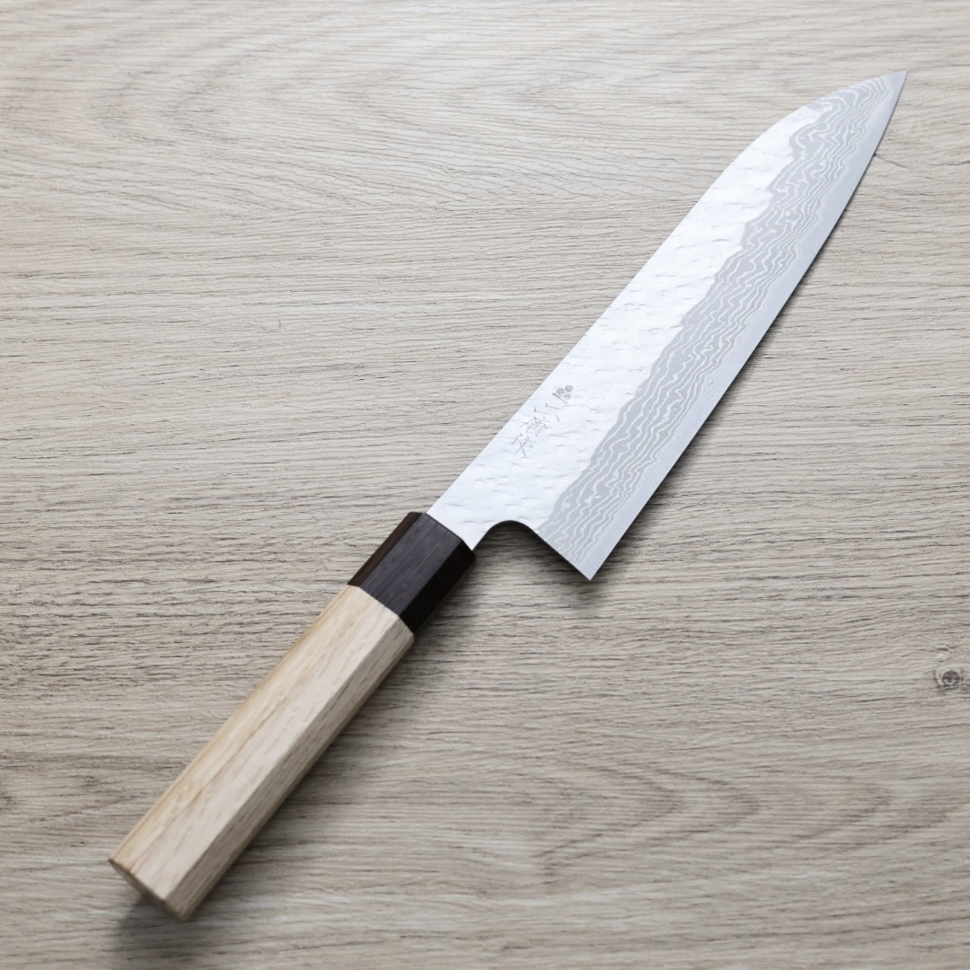 二唐刃物 牛刀 210mm VG10鋼 磨鎚目