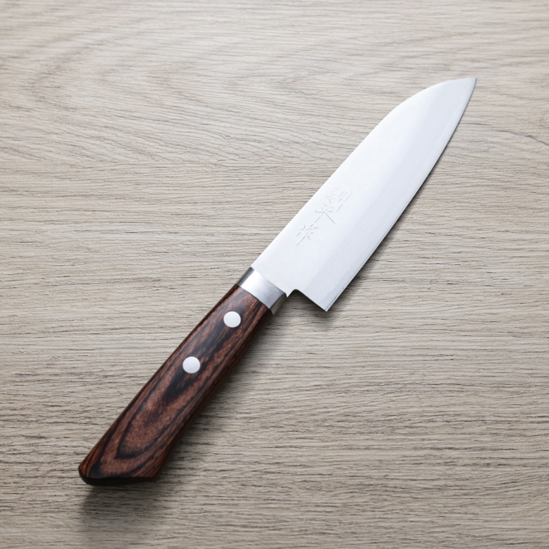 增谷訓生 小三德刀 130mm VG10鋼 彩流 茶柄