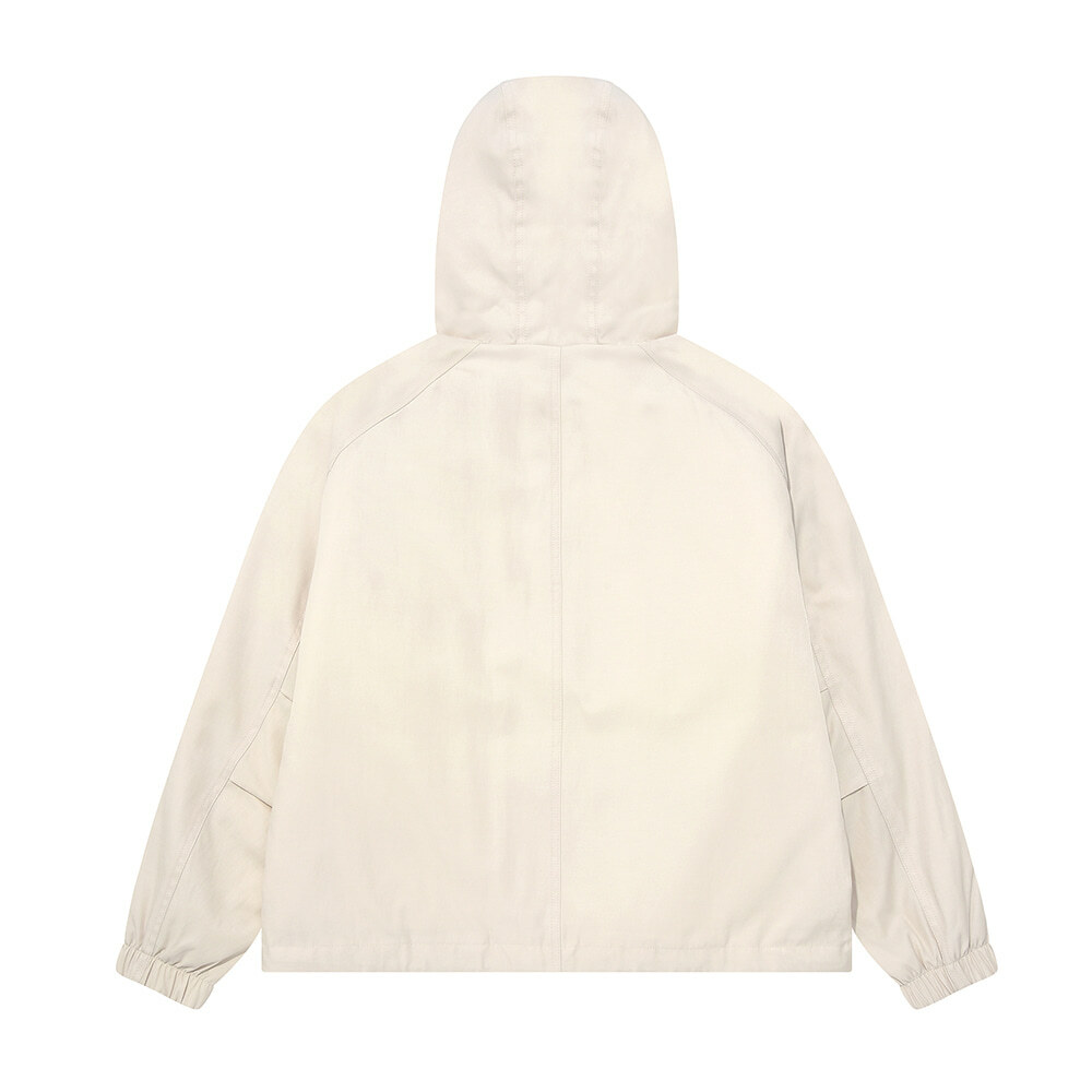 Wacky Willy Women's Floristry Embroidery Hooded Button Padded Jumper - Cream