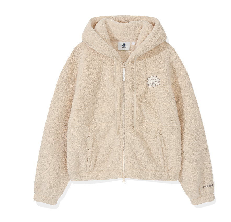 Wacky Willy Women's Floriwapen Fleece Hooded Jumper - Beige