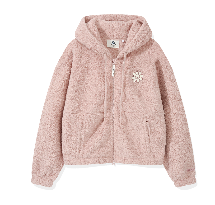Wacky Willy Women's Floriwapen Fleece Hooded Jumper - Pink