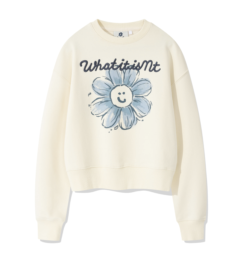 Wacky Willy Women's Big Flory Graphic Crop Man to Man