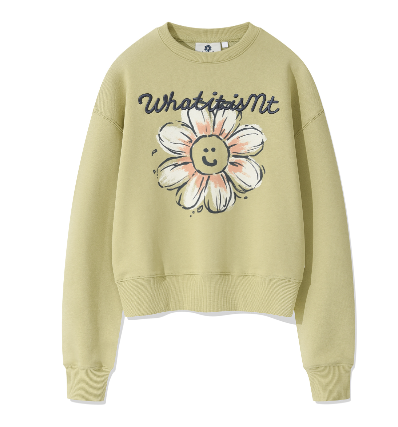 Wacky Willy Women's Big Flory Graphic Crop Man to Man